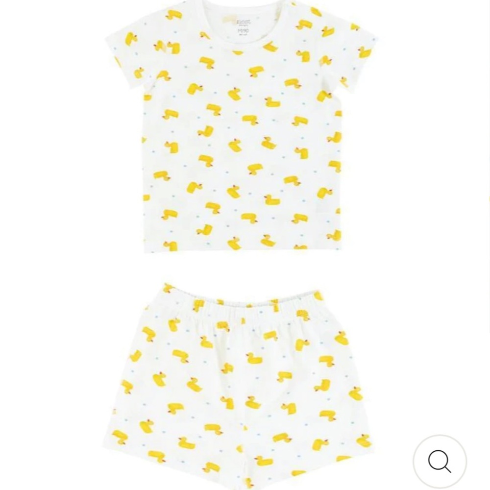 Nest Designs Bamboo Jersey Short Sleeve PJ Set Little Rubber Ducks